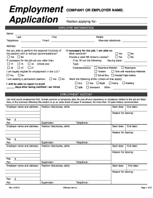 Employment Application Form