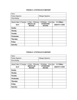 Weekly Attendance Report