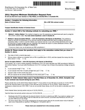 2011 Required Minimum Distribution Request Form
