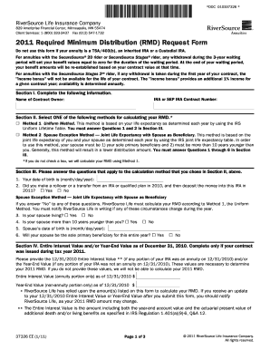 2011 Required Minimum Distribution (RMD) Request Form