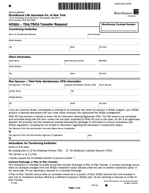 403(b) TSA/TSCA Transfer Request Form