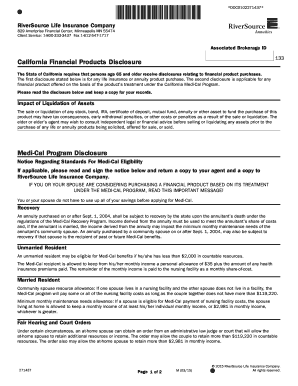 California Financial Products Disclosure