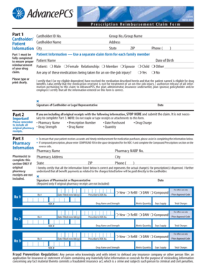 Prescription Reimbursement Claim Form