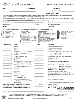 Florida Mechanical Permit Application