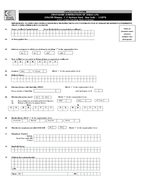 Container Corporation of India Recruitment Application Form