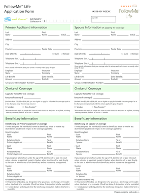 FollowMe Life Application Form