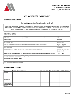 Employment Application Form