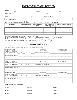 Employment Application Form
