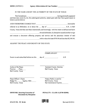 Texas Fraud Complaint Form