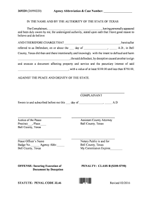 Texas Fraud Complaint Form