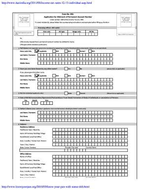 Form 49A Application for Permanent Account Number