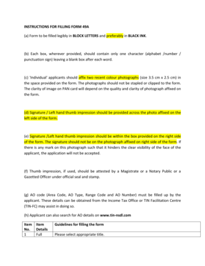 Form 49A PAN Application