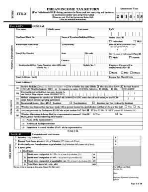 Indian Income Tax Return ITR-3