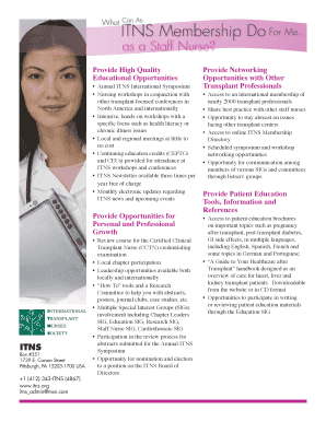 International Transplant Nurses Society Membership Application