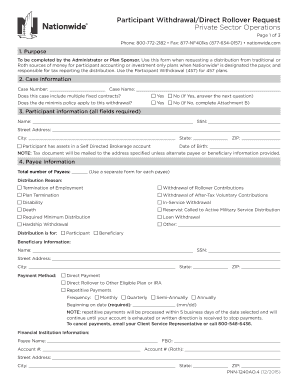 Participant Withdrawal/Direct Rollover Request