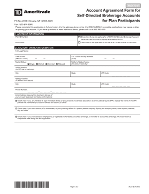 Self-Directed Brokerage Account Agreement Form