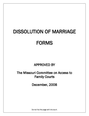Missouri Dissolution of Marriage Forms Package