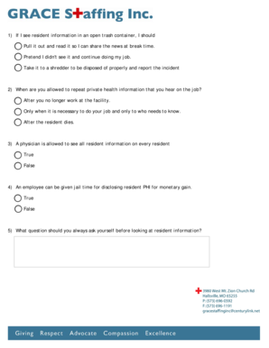 HIPAA Privacy Training Quiz