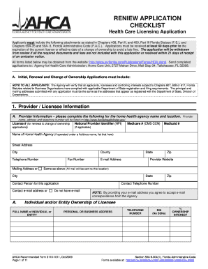 Florida Health Care Licensing Renewal Application