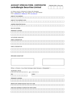 Corporate Account Opening Form