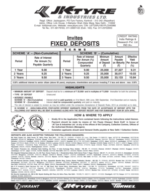 JK Tyre Fixed Deposit Application Form