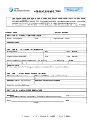 Account Change Form