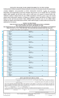 California Ferret Legalization Petition