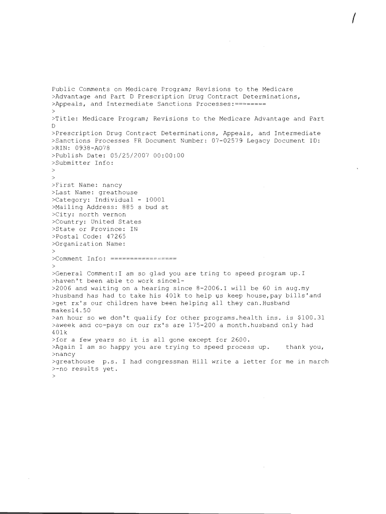 Public Comments on Medicare Program; Revisions to the Medicare Preview on Page 1