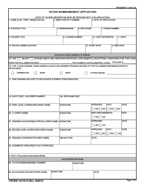 Frcsw 12410/12 (rev. oct 2010) tuition reimbursement application
