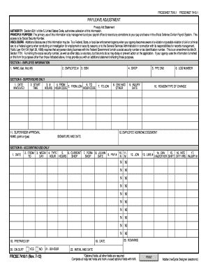 US Federal Pay Leave Adjustment Form