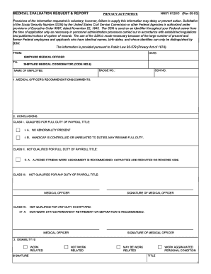 Medical Evaluation Request & Report Form NNSY 6120/3