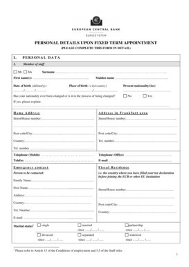 EU Fixed Term Appointment Form