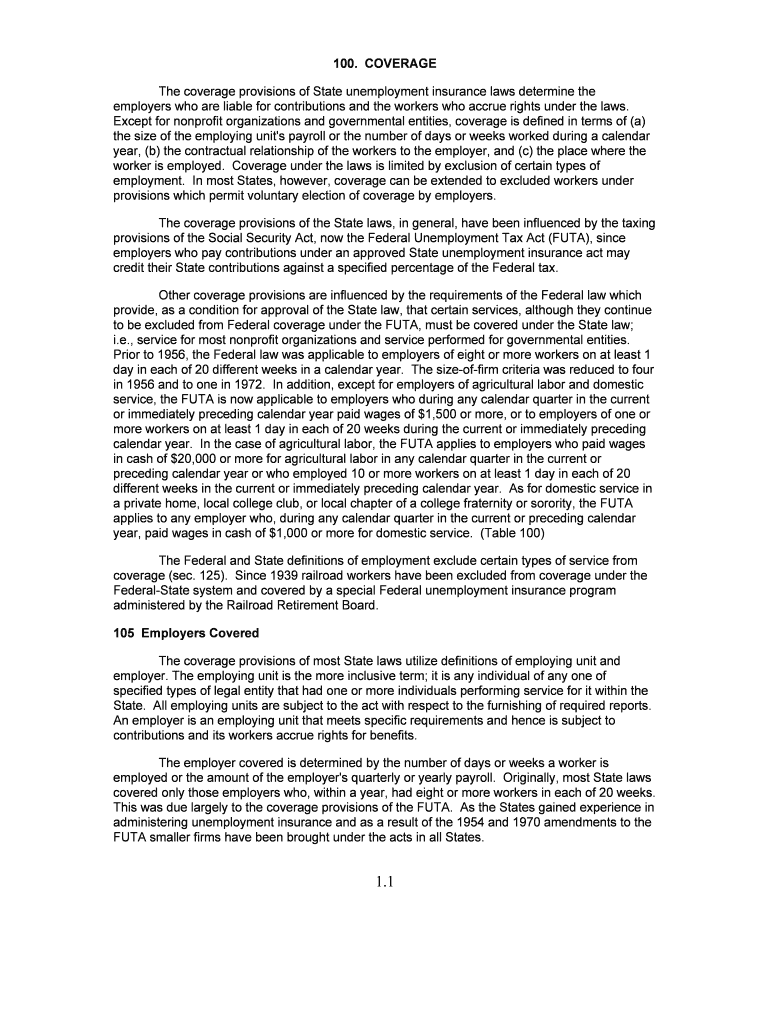The coverage provisions of State unemployment insurance laws determine the Preview on Page 1