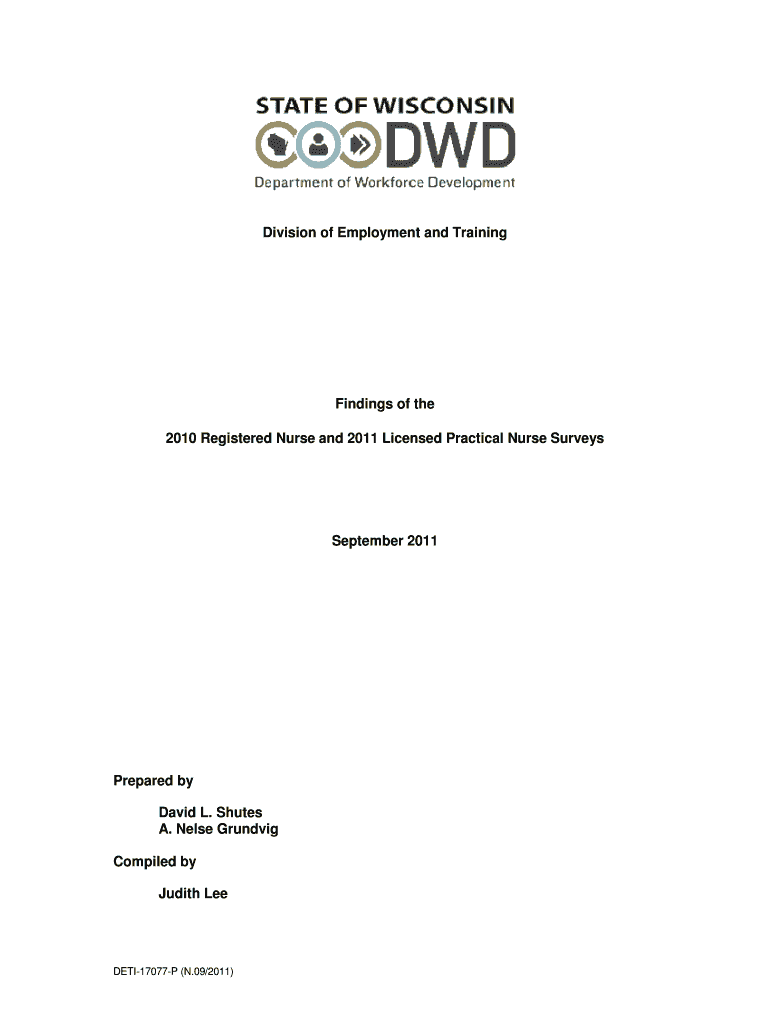 Findings of the 2010 Registered Nurse and 2011 Licensed Practical Nurse Surveys - doleta Preview on Page 1