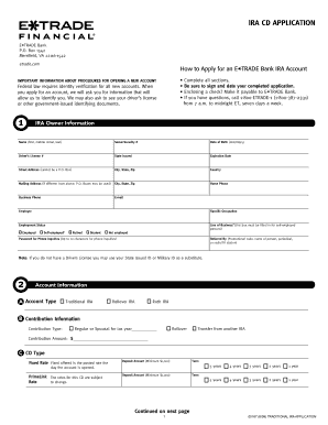 IRA CD Application Form