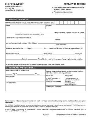td ameritrade estate affidavit forms pdf