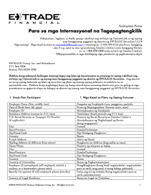 E*TRADE OptionsLink Activation Form
