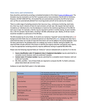 EPA ISR Data Submission Form