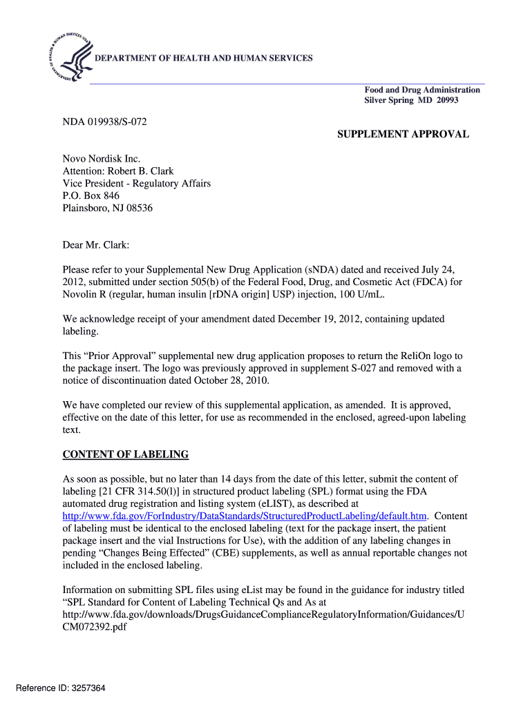 NDA 019938 S-072 Preview on Page 1