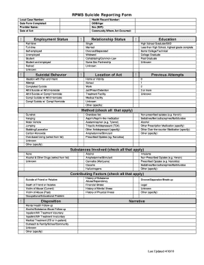 RPMS Suicide Reporting Form