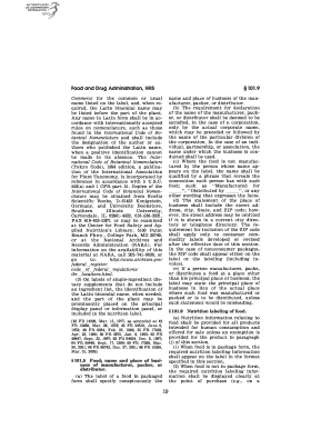 Fillable Online gpo 21 CFR 101.9 - Nutrition labeling of food. PDF ...