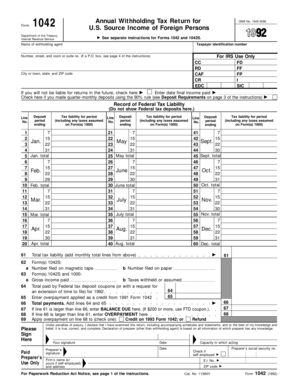 Form 1042 Annual Withholding Tax Return