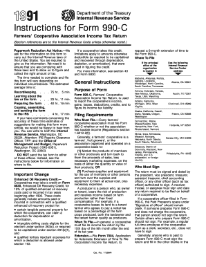 Instructions for Form 990-C