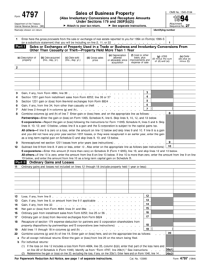 IRS Form 4797 Sales of Business Property