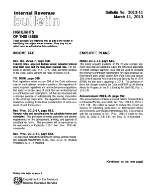 IRS Bulletin 2013-11