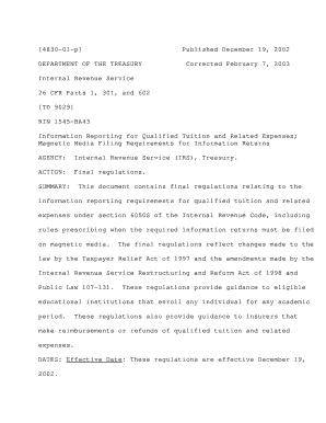 IRS Form 1098-T Regulations