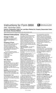 Fillable Online Irs Instruction 8866 Rev November 2002 Instructions Fillable Online Irs Instruction 8866 Rev November 2002 Instructions