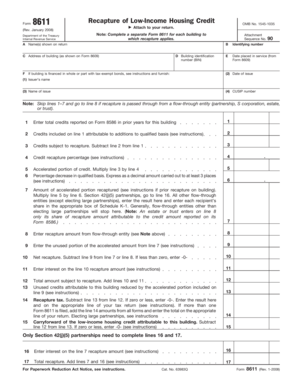 Form 8611 Low-Income Housing Credit Recapture