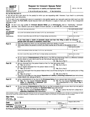 IRS Form 8857 Innocent Spouse Relief