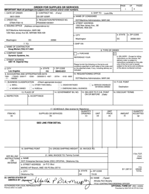 US Federal Order for Supplies or Services